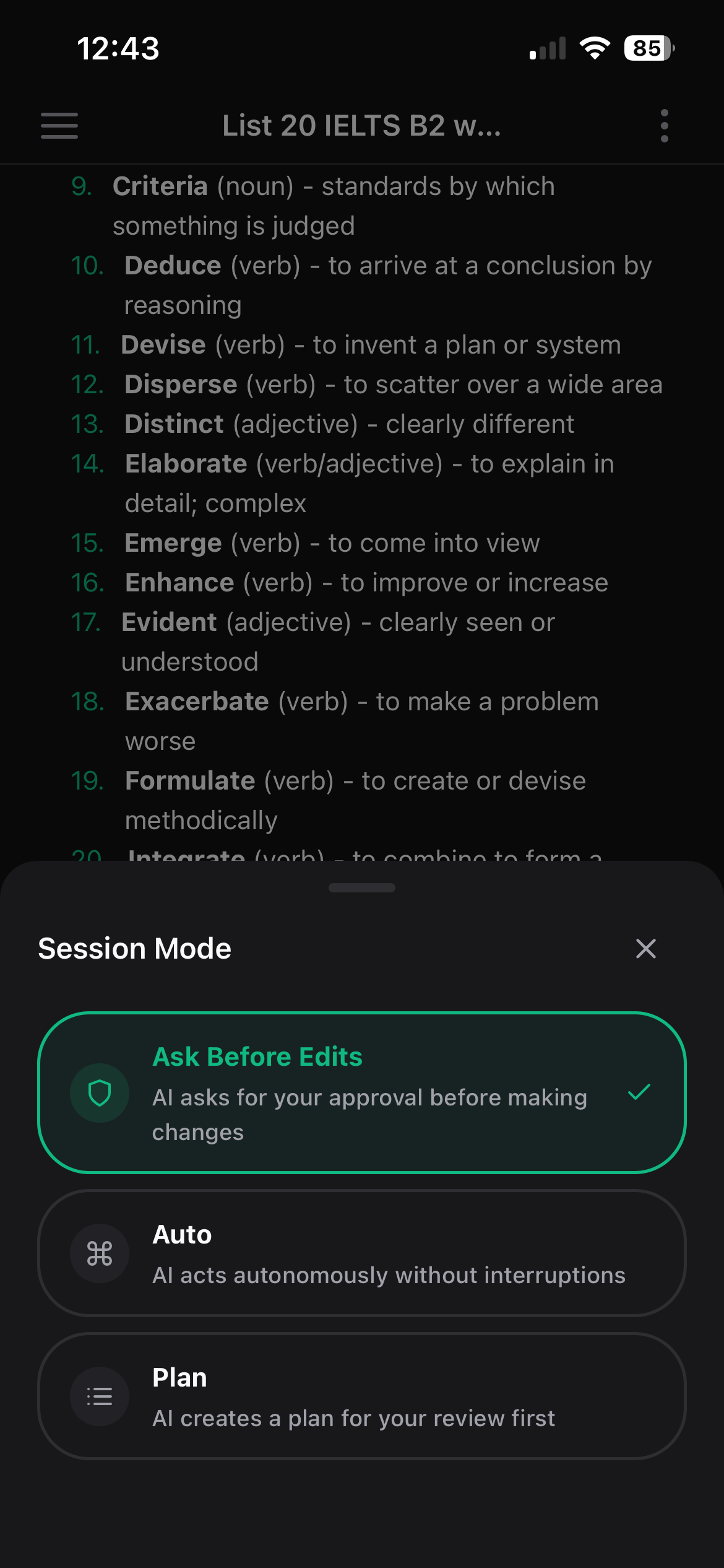 Chao conversation on the Chainabit mobile app